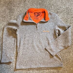 Realtree Gray Quarter-Zip Pullover with Orange Lining
